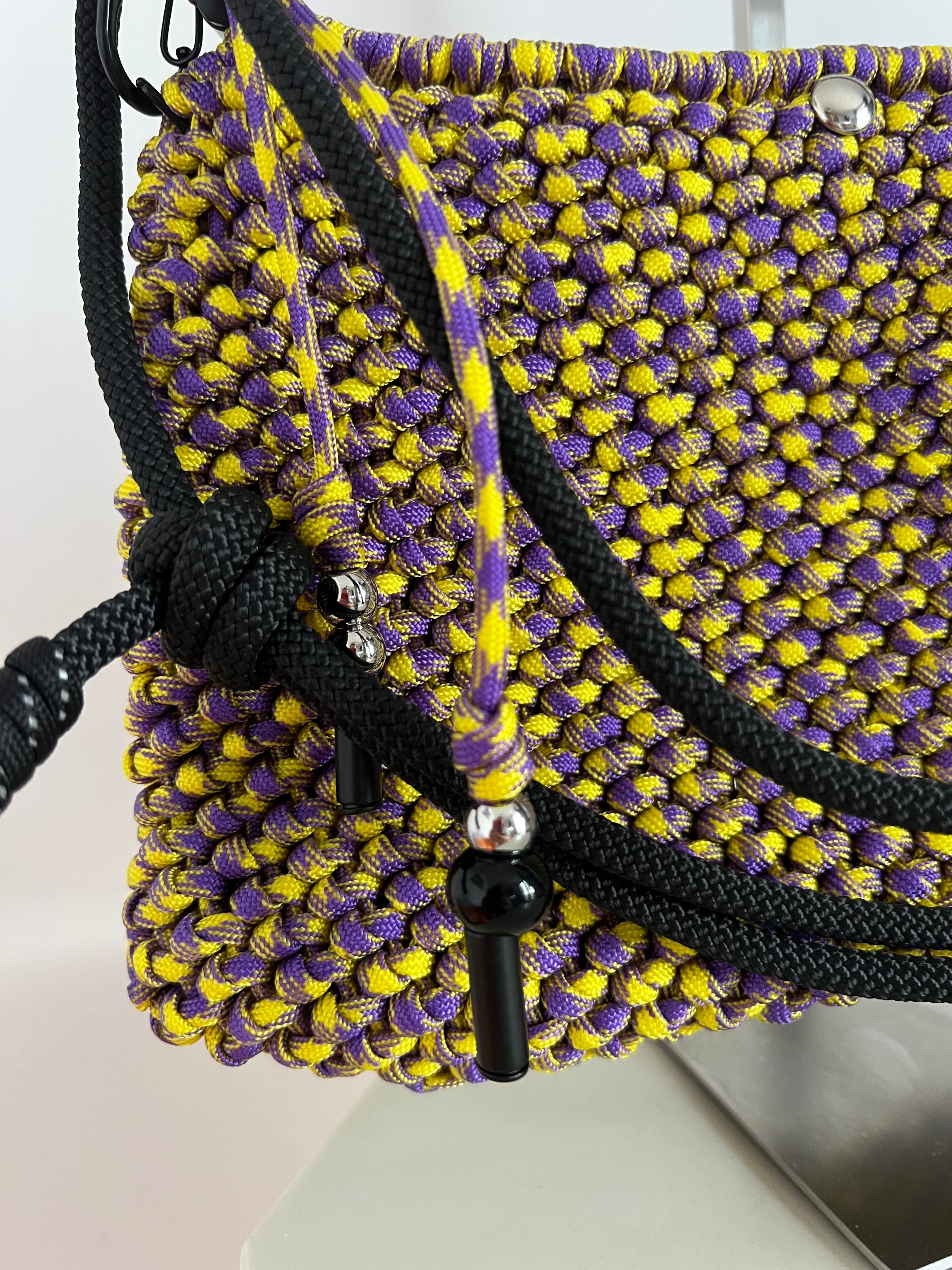Yellow and purple Wednesday bag