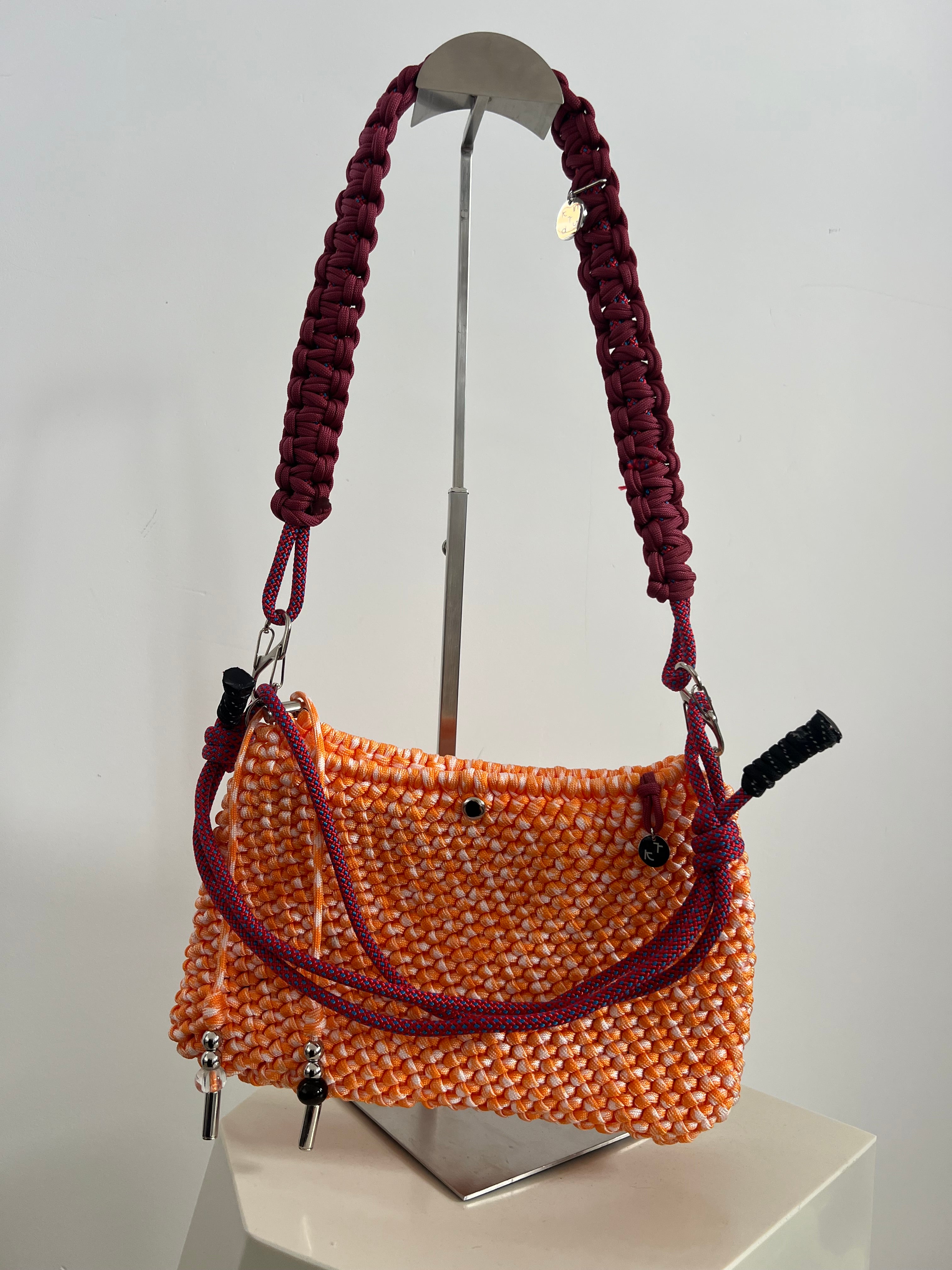 Orange and white mixed Wednesday bag