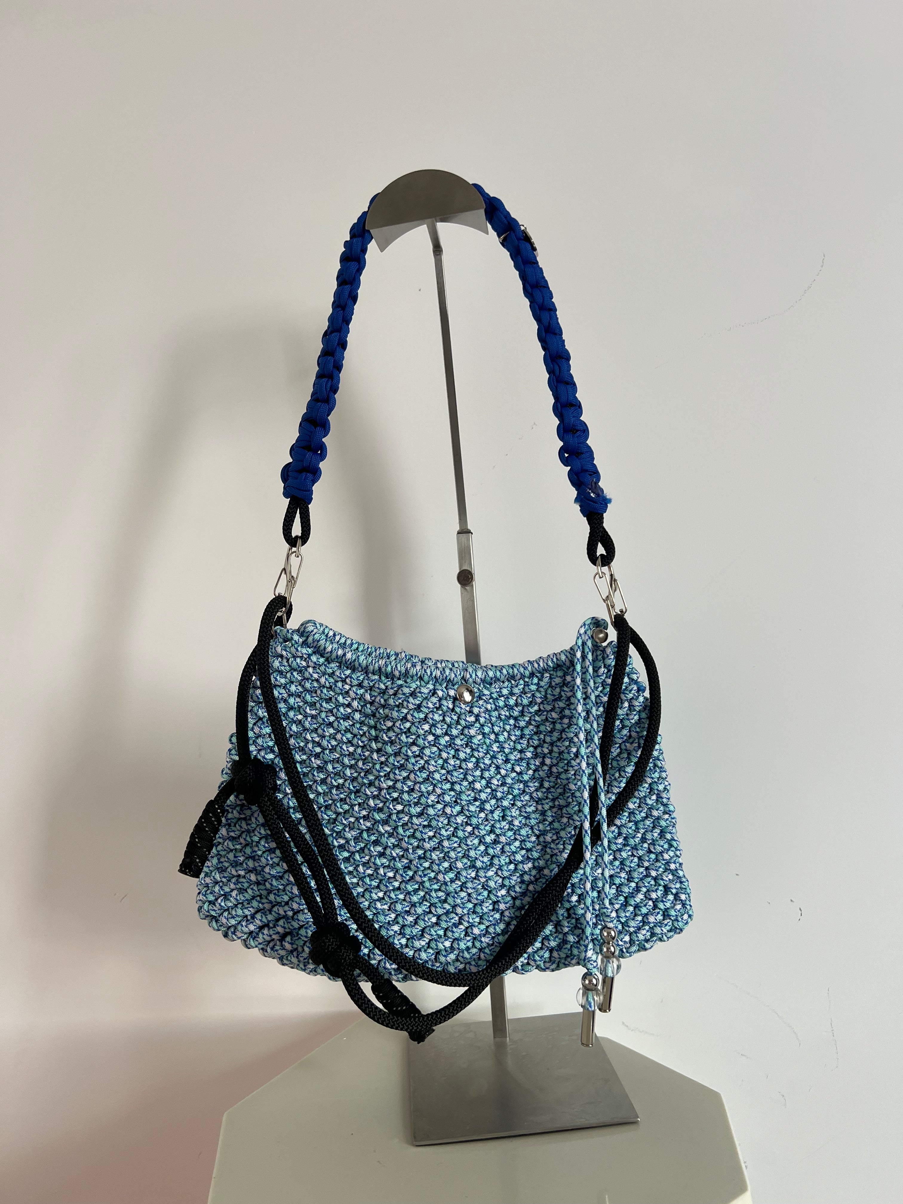 Mixed blue and Wednesday bag