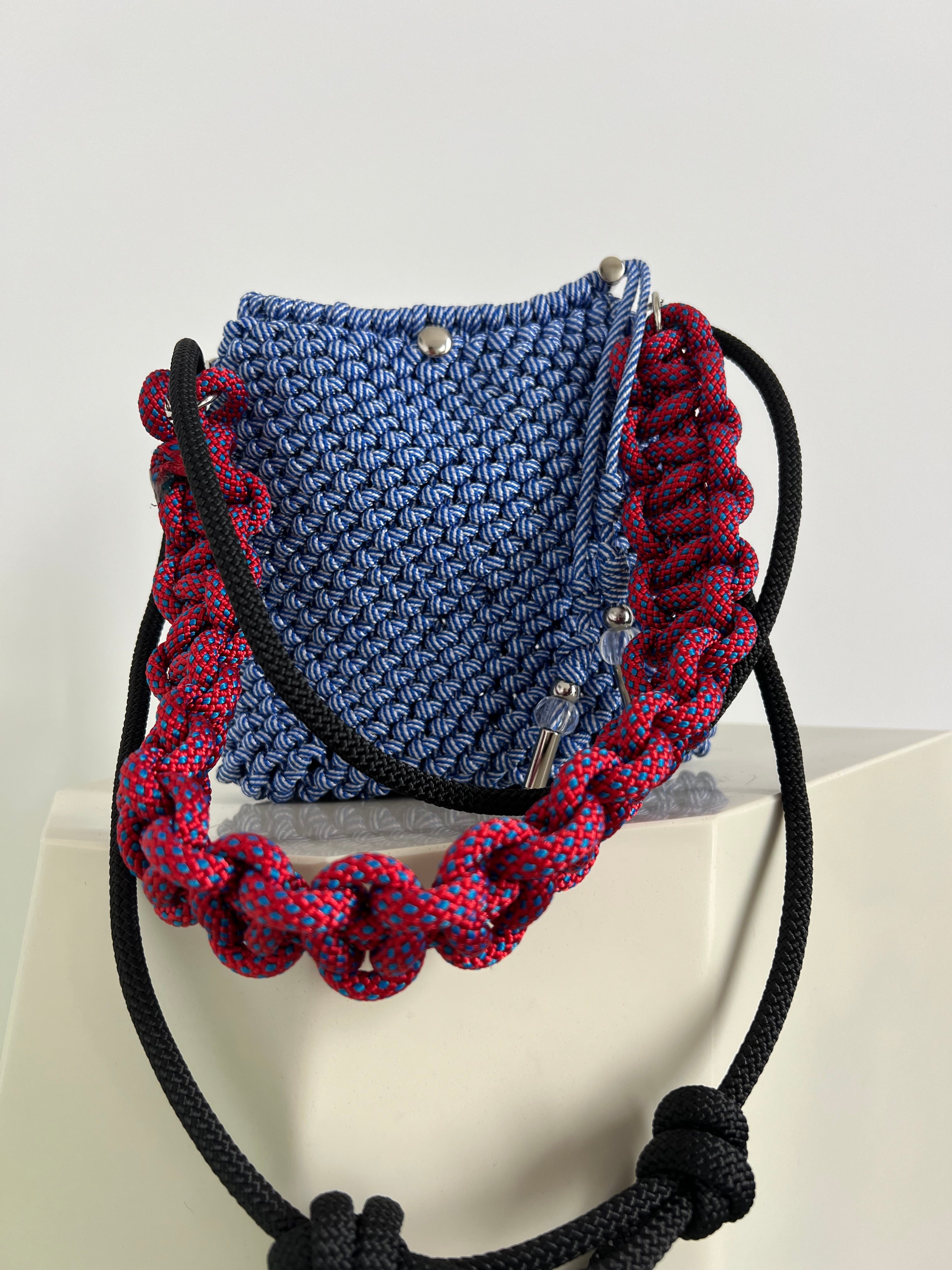 Blue and red Friday bag