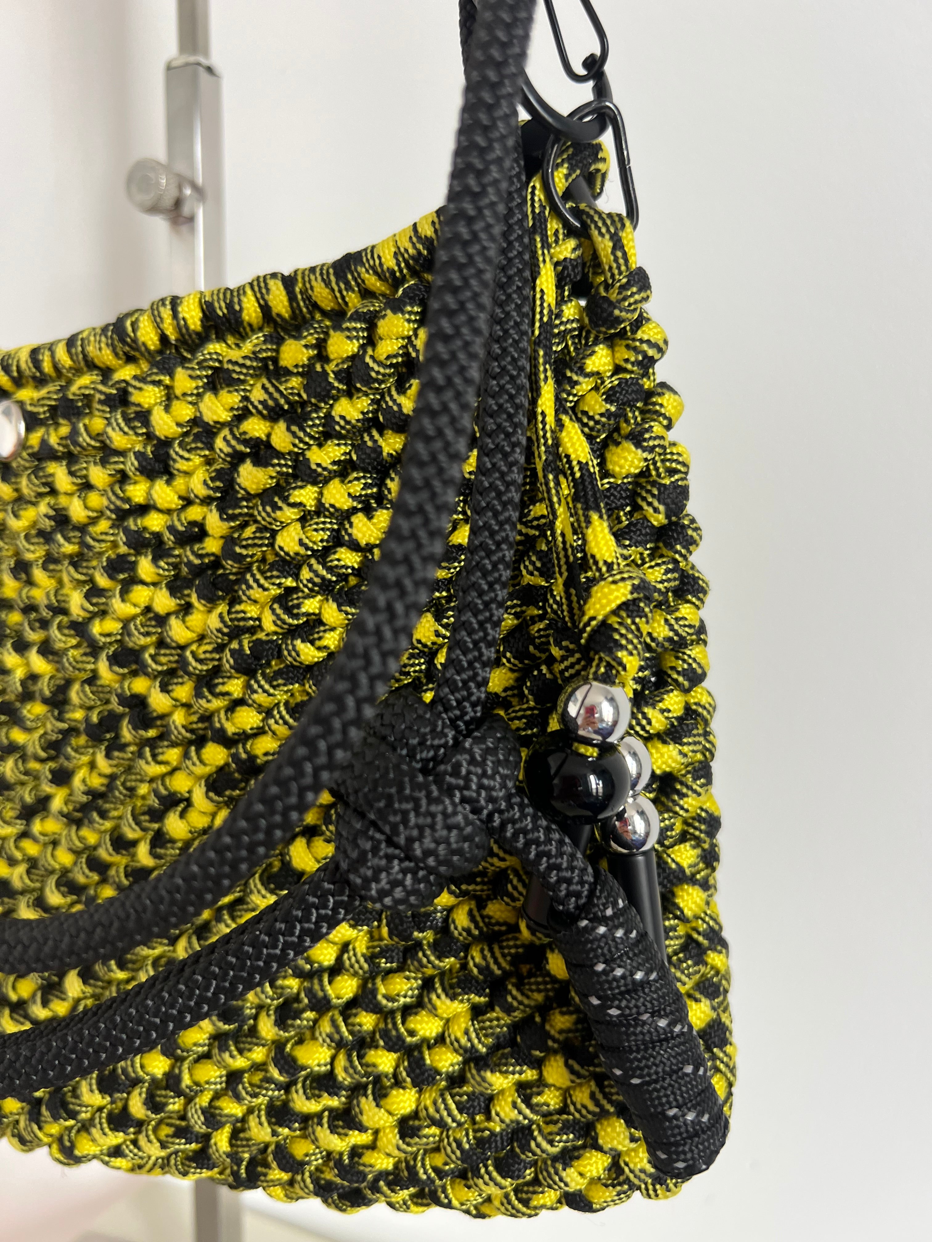 Yellow and black Wednesday bag