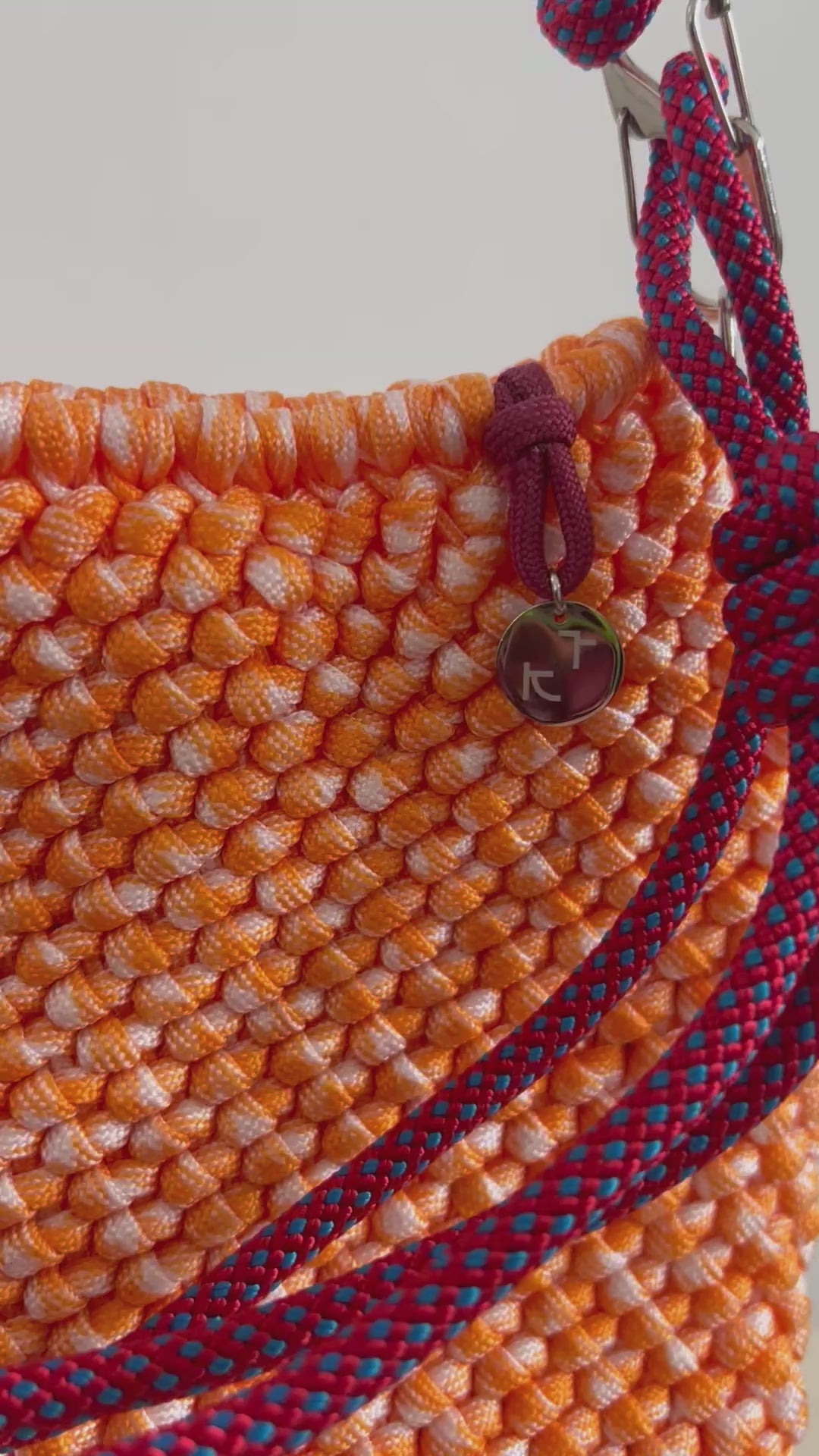 Orange and white mixed Wednesday bag